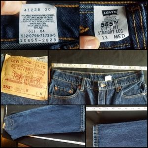 Ladies Levi's 555 Guys Fit Straight Leg Dark Blue